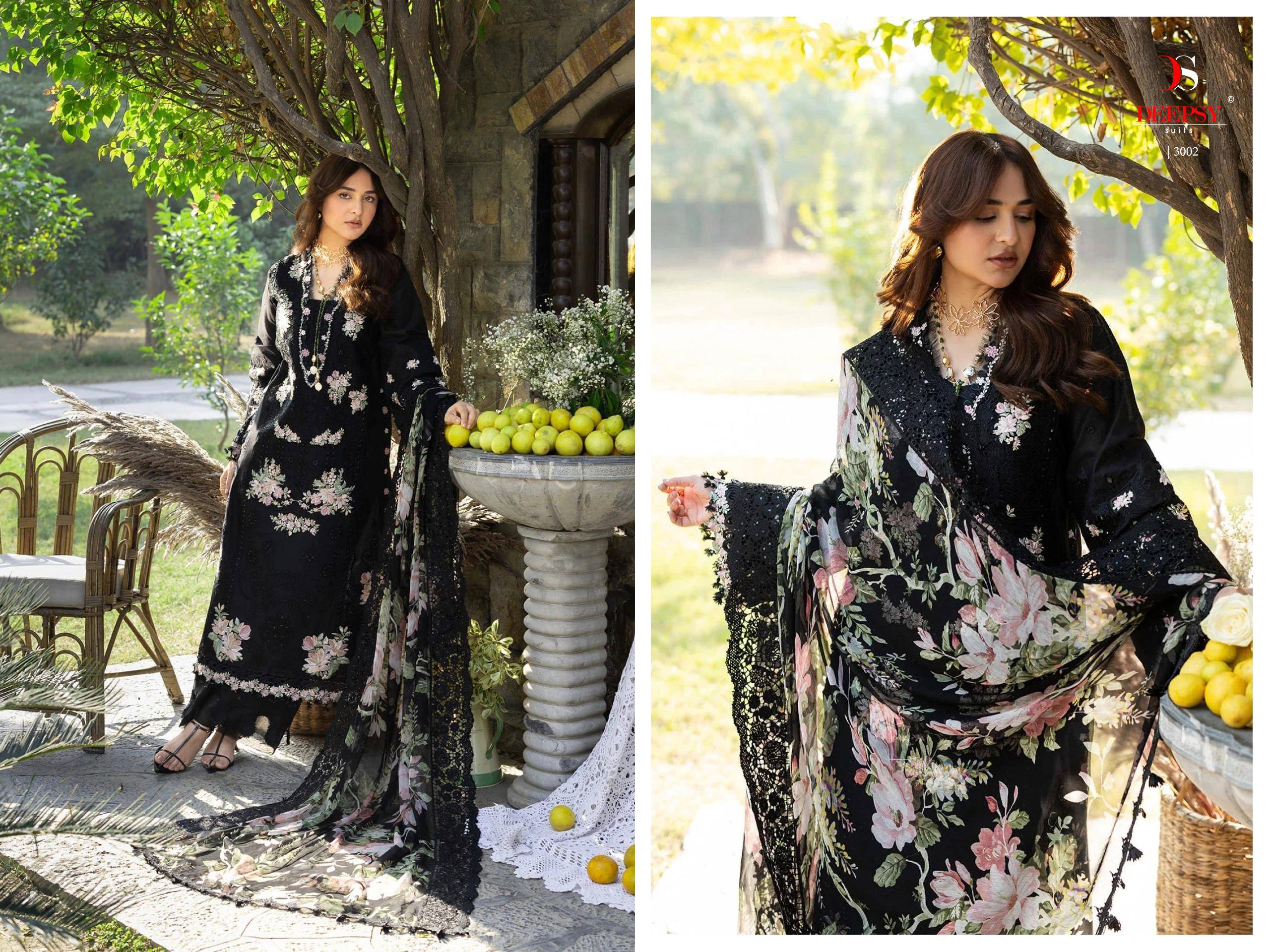 ELAF  Premium-7 Luxury Lawn by  DEEPSY SUITS  3001 to 3006 series Indian Pakistani ethnic wear Pure viscose At Wholesale Price